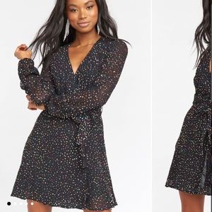 Rainbow squirm wrap dress